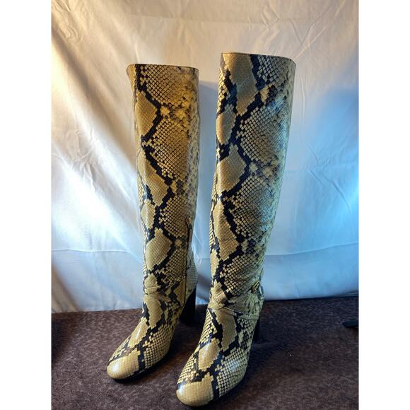 Tory Burch Diamant Lux snakeskin knee high boot - Picture 2 of 14
